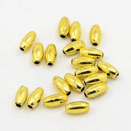 Plating Plastic Acrylic Rice Beads X-PACR-L004-03G-1