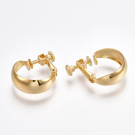 Brass Clip-on Earring Findings KK-T038-301G-1