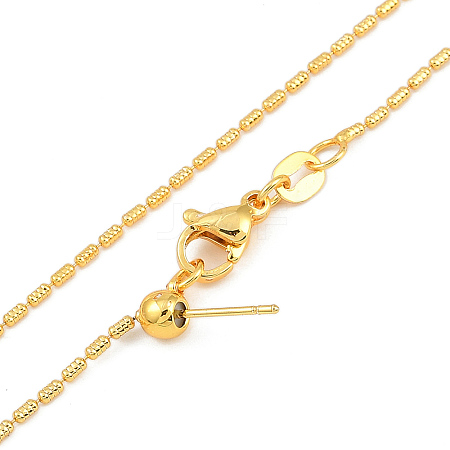 1mm Rack Plating Brass Column Link Chain Adjustable Slider Necklaces for Women Men MAK-L044-53G-1