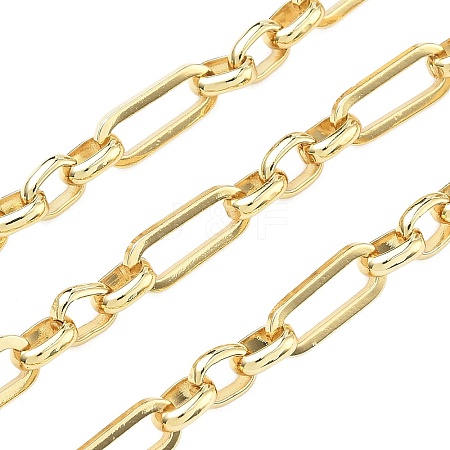 Brass Rectangle Link Chains KK-C251-28G-1