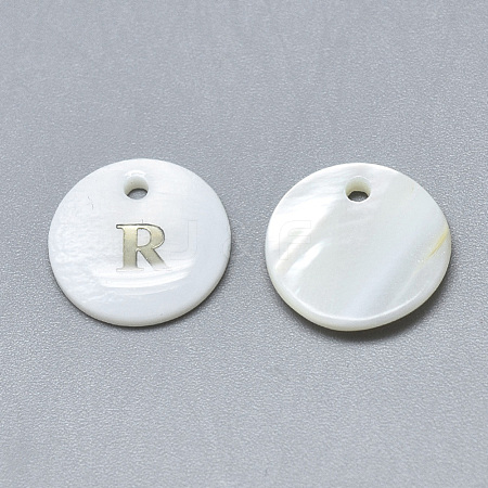 Natural White Shell Mother of Pearl Shell Charms SSHEL-N036-053R-1