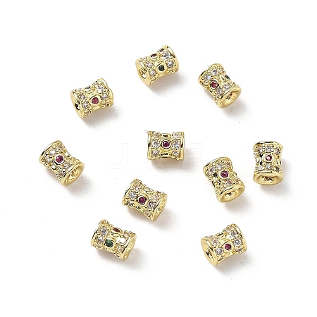 Brass Micro Pave Cubic Zirconia Beads KK-Z114-18G-1