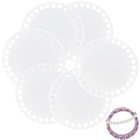 6Pcs Flat Round Acrylic Sheet MACR-CP0001-01B-1