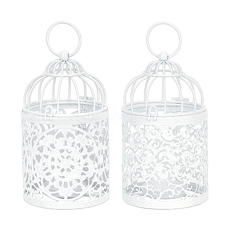 AHANDMAKER Metal Iron Birdcage Candle Holder AJEW-GA0002-28-1