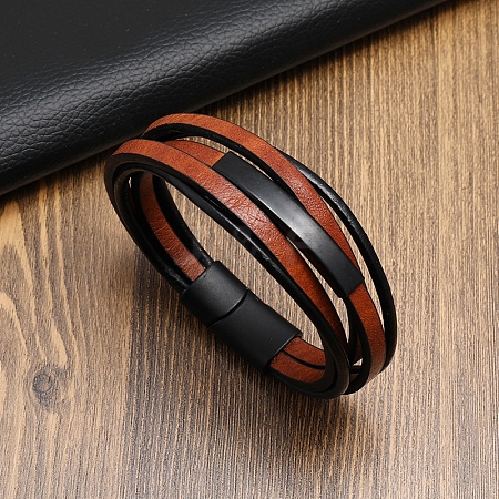 Leather Multi-strand Bracelet PW-WG71096-03-1
