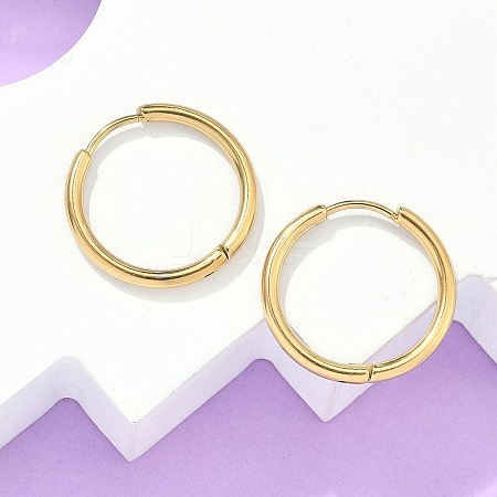 Ion Plating(IP) 304 Stainless Steel Huggie Hoop Earrings X-EJEW-F111A-20mm-G-1