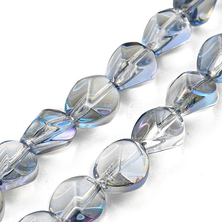 Full Rainbow Plated Electroplate Transparent Glass Beads Strands EGLA-G037-04A-FR01-1