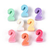 UV Plating Opaque Acrylic European Beads PACR-T017-10B-1