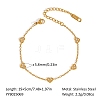 304 Stainless Steel Micro Pave Clear Cubic Zirconia Link Chain Bracelets for Women XX6576-16-1