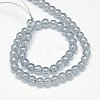 Electroplate Crystal Glass Round Beads Strands EGLA-F037-6mm-A05-3