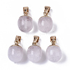 Top Golden Plated Natural Quartz Crystal Pendants G-T131-03O-1