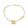 Brass Enamel Link Chain Necklaces & Bracelets & Anklets Jewelry Sets SJEW-JS01193-10