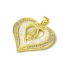 Real 18K Gold Plated Brass Micro Pave Cubic Zirconia Pendants KK-H472-14G-02-2