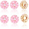 6Pcs Flower Alloy Plastic Cufflinks FIND-CY0001-64-1
