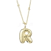 1Pc Initial Letter Brass Pendant Necklaces NJEW-YW0001-24R-1