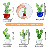 SUPERFINDINGS 5Pcs 5 Style Mini Glass Cactus Display Decorations DJEW-FH0001-12-2