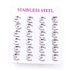 Tarnish Resistant 304 Stainless Steel Greek Alphabet Stud Earrings STAS-D007-07P-12-3