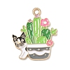 Small Potted Plant with Dog Alloy Enamel Pendants ENAM-I083-01KCG-06-1