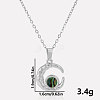 304 Stainless Steel Pave Natural Paua Shell Crescent Moon Pendant Necklaces LS-ZQ6791-1-1