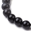 Natural Howlite & Black Onyx & Agate & Larvikite & Quartz Crystal Beaded Stretch Bracelets for Women BJEW-TA00554-4