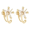 Brass with Clear Cubic Zirconia Stud Earrings EJEW-B035-10KCG-1