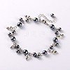 Glass Pearl Beads Anklets AJEW-AN00039-02-2