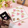 16Pcs 2 Styles Bowknot Enamel Pins JEWB-SC0001-74-4