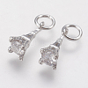 Brass Micro Pave Cubic Zirconia Charms ZIRC-G133-04P-1