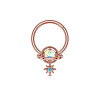 304 Stainless Steel Nose Ring with Brass Pave Clear AB Cubic Zirconia Planet Charms FS-WG57CFD-05-1