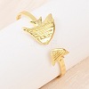 Marine Organism Brass Cuff Bangles for Women BJEW-D368-03K-G-3
