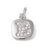 Rack Plating Brass Micro Pave CLear Cubic Zirconia Charms KK-E110-14P-B-1