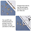 SUPERFINDINGS 12Pcs 6 Style Brass Cubic Zirconia Charms ZIRC-FH0001-36-4