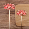 Flower Alloy Enamel Hair Stick Finding PW-WG0A83D-07-1