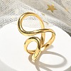 Ion Plating(IP) 304 Stainless Steel Open Cuff Ring for Women X-RJEW-M025-02G-1
