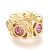 Brass Micro Pave Cubic Zirconia Beads KK-P187-28-G-2