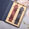 Rectangle Handmade Natural Wooden Carving Bookmarks OFST-PW0006-22R-1