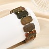 Natural Polychrome Jasper Picasso Stone Picasso Jasper Rectangle Tile Beaded Stretch Bracelets BJEW-JB14479-2