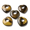 Natural Tiger Eye Hollow Pendants G-C167-06G-1