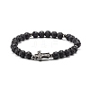 Natural Lava Rock Beads Stretch Bracelet for Girl Women BJEW-JB06846-02-1