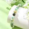 Natural Green Line Jasper Beads Stretch Bracelets for Women Men BJEW-JB13833-1
