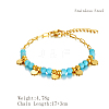 Stainless Steel Flat Round Charm Bracelets KM5058-2-4