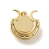 Evil Eye with Moon Brass Micro Pave Clear Cubic Zirconia Pendants KK-G419-10G-03-3
