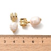 Rack Plating Brass Clear Cubic Zirconia and ABS Imitation Pearl Pendants KK-M298-04G-3