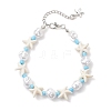 Synthetic Turquoise & Plastic Imitation Pearl & Glass Seed Bead Bracelets for Women BJEW-JB13227-2