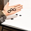 Dyed & Heated Black Agate Finger Rings IK0879-3-3