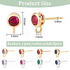 BENECREAT 8 Pairs 8 Color Brass Micro Pave Cubic Zirconia Stud Earring Findings KK-BC0011-48-2