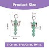 30Pcs 5 Styles Natural Red Aventurine & Green Aventurine & Amethyst & Lapis Lazuli PALLOY-DC00011-2