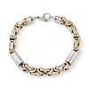 201 Stainless Steel Byzantine Chain Bracelets BJEW-B078-164GP-2
