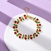 Brass Micro Pave Cubic Zirconia Link Bracelets for Women BJEW-D342-05G-2