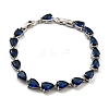 Teardrop Glass Link Chain Bracelets BJEW-H604-01P-02-1